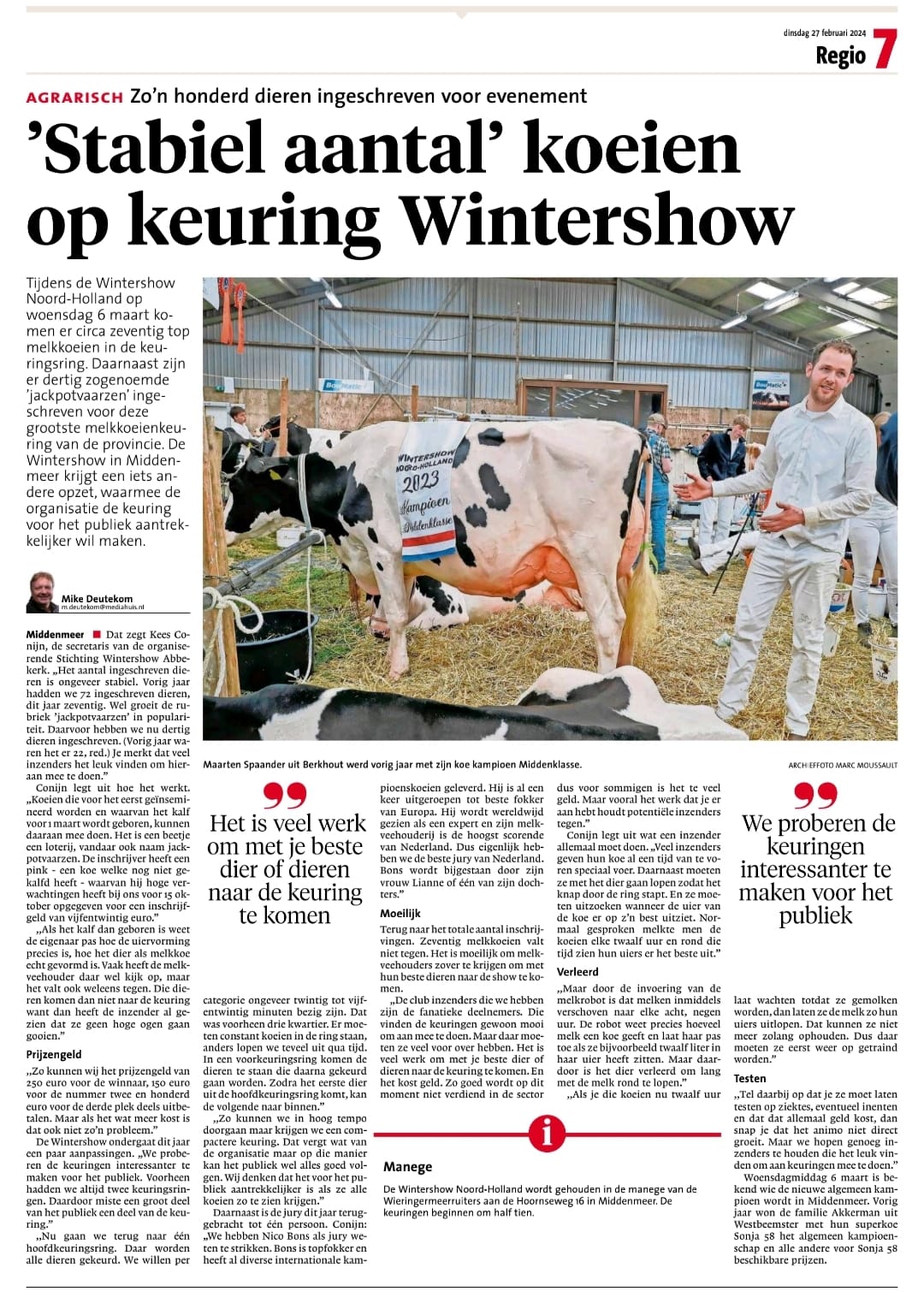 artikel Schager Courant 14032023